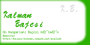 kalman bajcsi business card